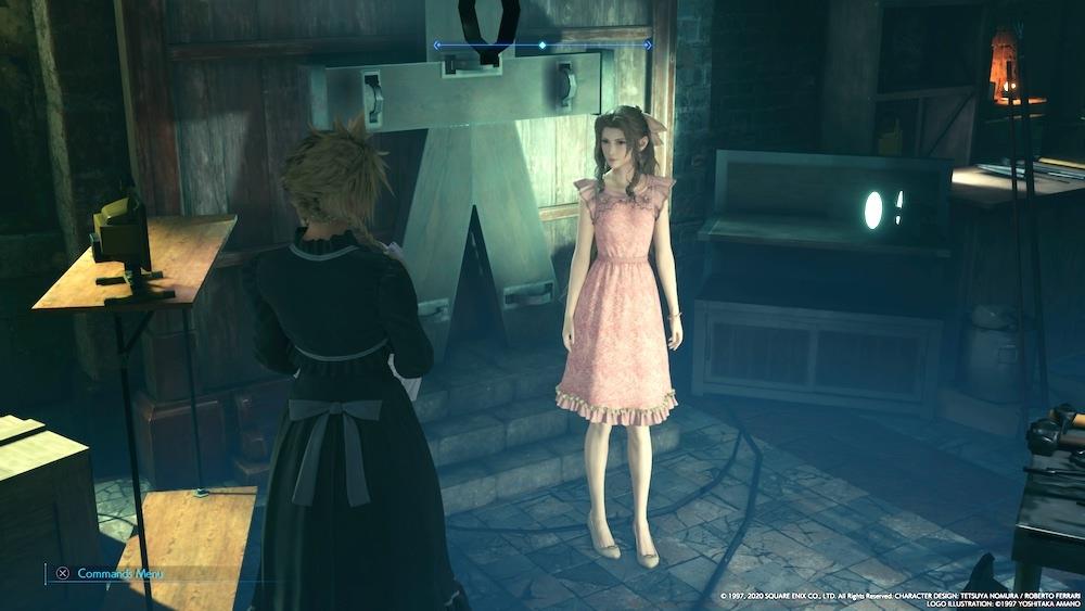 If you don't help anyone in Sector 5 while you're there in Chapter 8, Aerith will opt for a very simple dress.